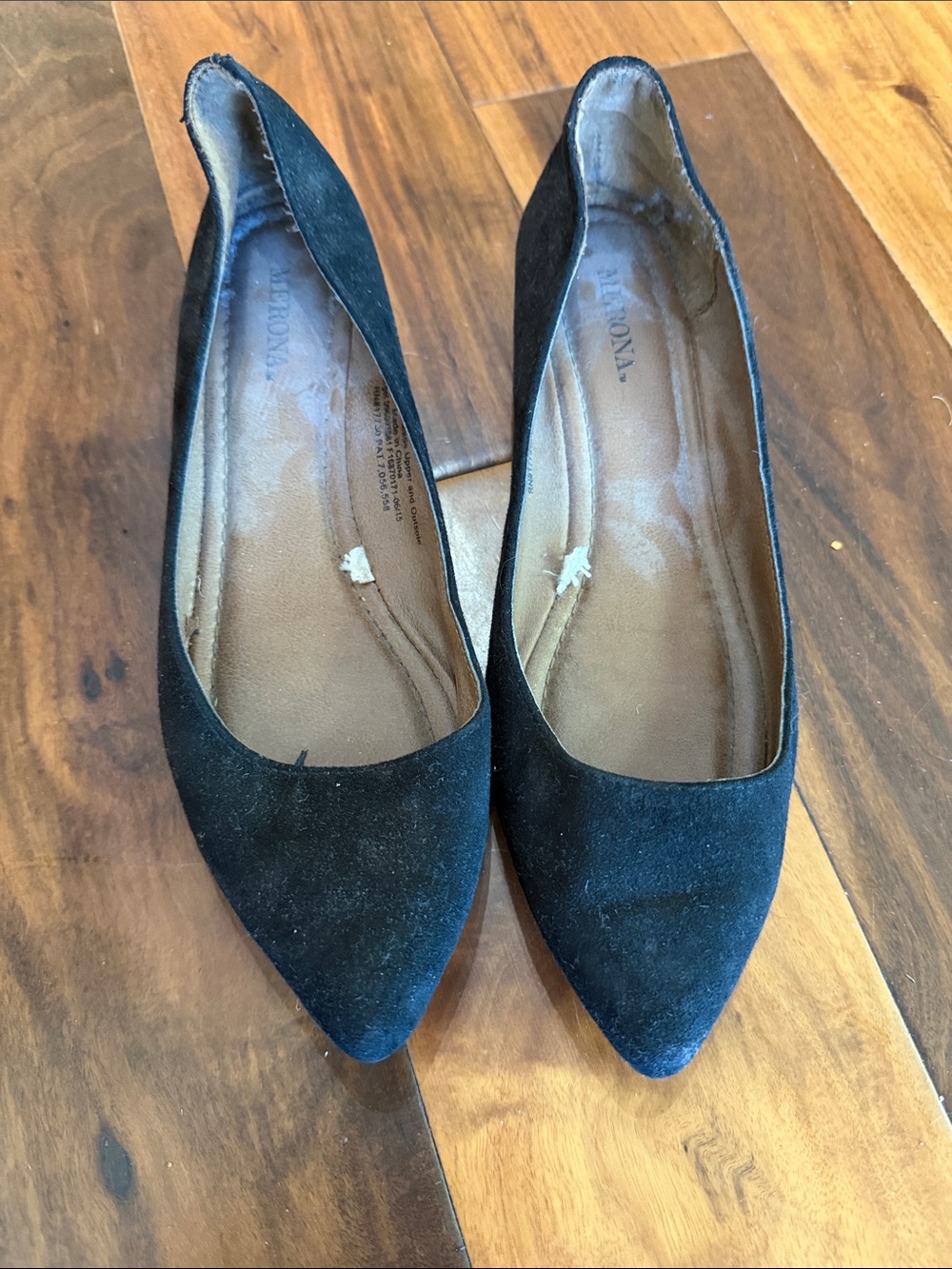 Merona Black Suede Pointed-Toe Flats
